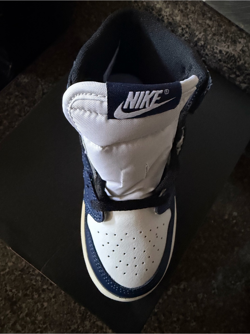 Nike Kids Navy, White and Cream High-Top Sneakers
